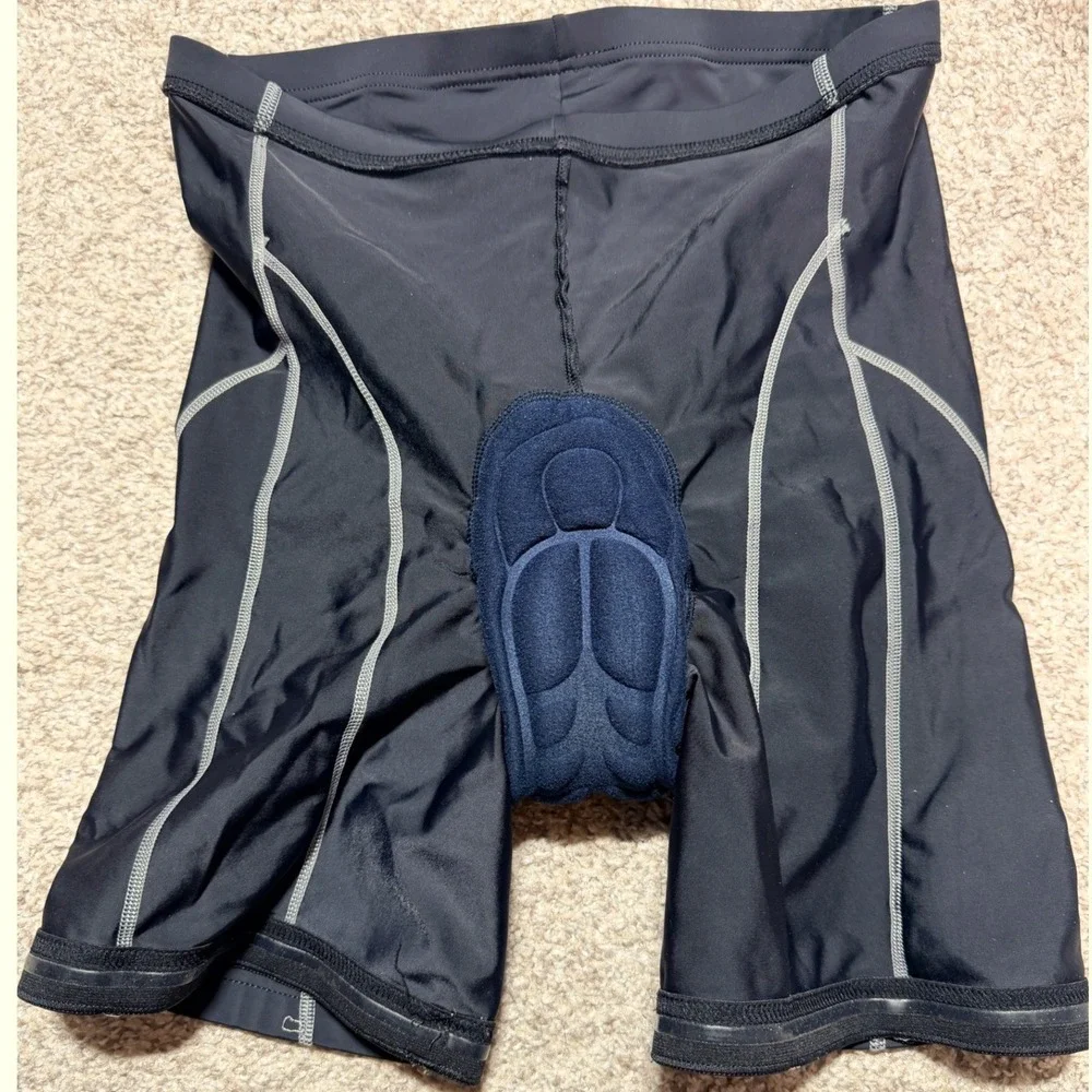 RavX Cycling Shorts Mens L Black Padded Biker Compression Athletic Performance